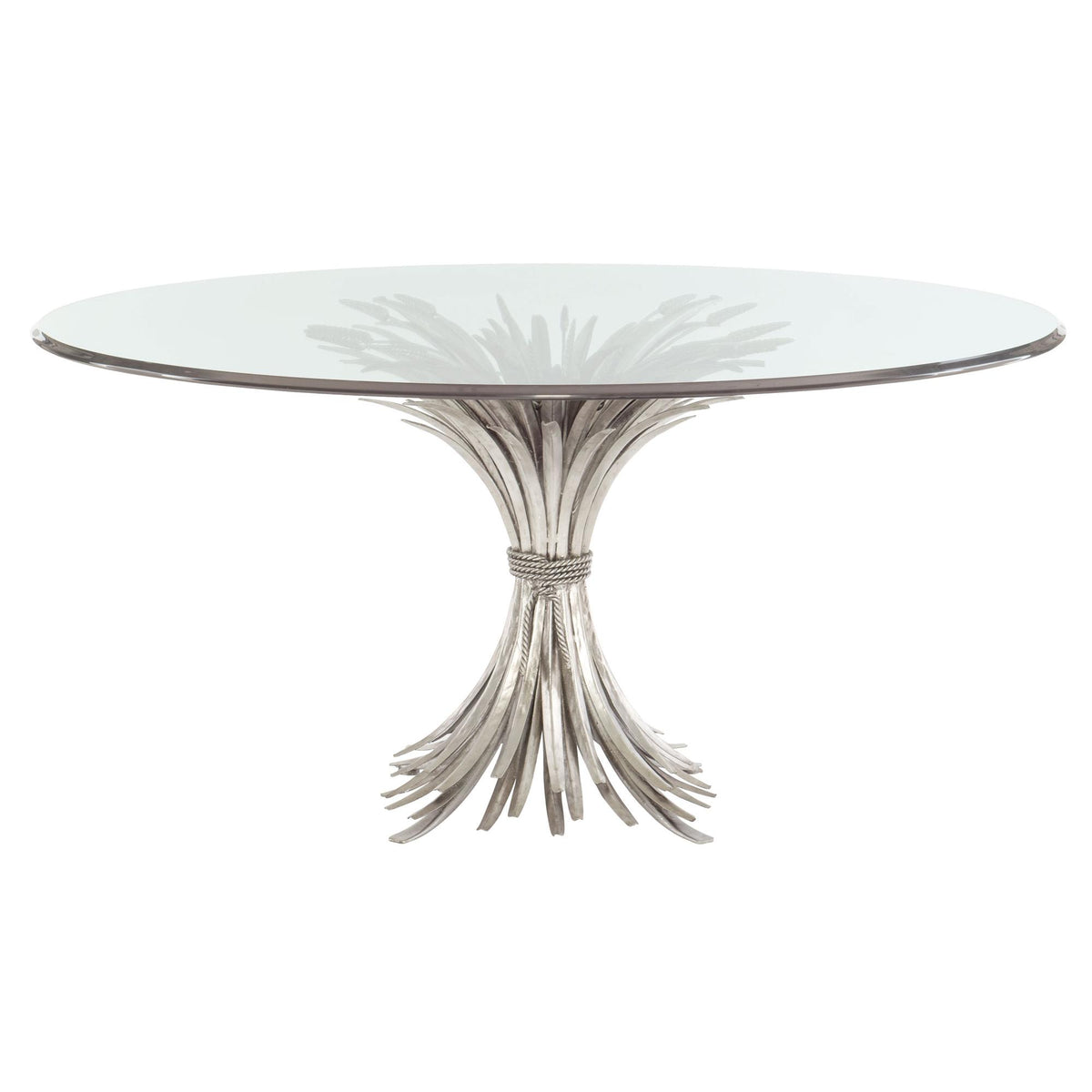 Round Somerset Dining Table with Glass Top & Pedestal Base IMAGE 1